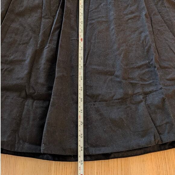 Suzie Kondi Kyria Skirt Womens L Black Pleated Cotton-Corduroy A-line Midi - Picture 8 of 10